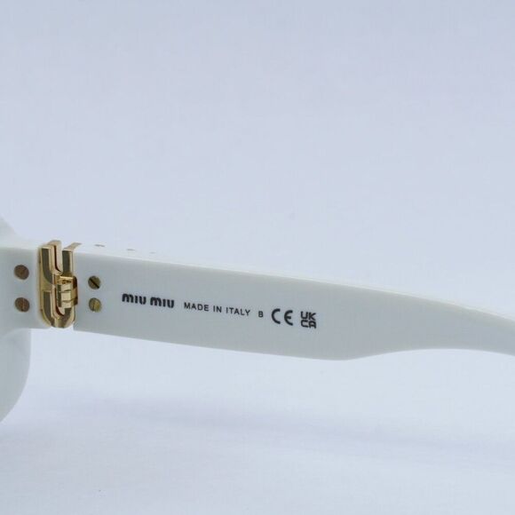 🕶️ New Miu Miu MU08ZS 1425S0 Sunglasses - White Ivory Frame, Dark Grey Lenses - Picture 6 of 11